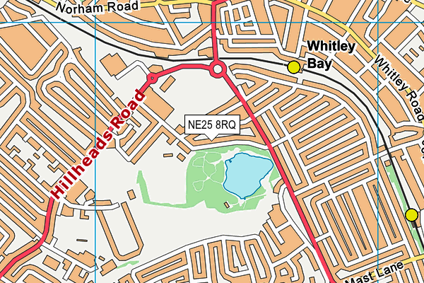 NE25 8RQ map - OS VectorMap District (Ordnance Survey)