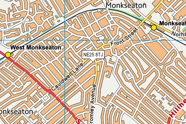 NE25 8TJ map - OS VectorMap District (Ordnance Survey) NE25 8TJ map - OS VectorMap District (Ordnance Survey)