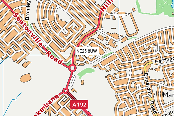 NE25 8UW map - OS VectorMap District (Ordnance Survey) NE25 8UW map - OS VectorMap District (Ordnance Survey)