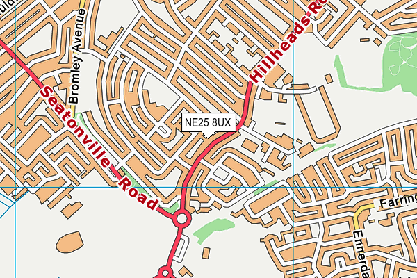 NE25 8UX map - OS VectorMap District (Ordnance Survey) NE25 8UX map - OS VectorMap District (Ordnance Survey)