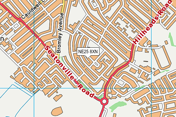 NE25 8XN map - OS VectorMap District (Ordnance Survey)