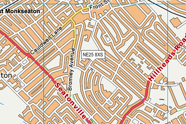 NE25 8XS map - OS VectorMap District (Ordnance Survey) NE25 8XS map - OS VectorMap District (Ordnance Survey)
