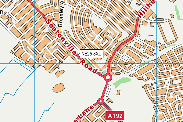 NE25 8XU map - OS VectorMap District (Ordnance Survey) NE25 8XU map - OS VectorMap District (Ordnance Survey)