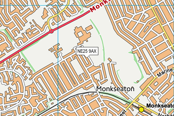 NE25 9AX map - OS VectorMap District (Ordnance Survey) NE25 9AX map - OS VectorMap District (Ordnance Survey)