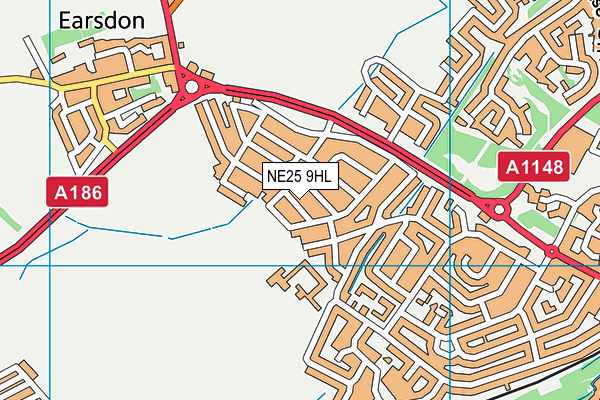 NE25 9HL map - OS VectorMap District (Ordnance Survey)