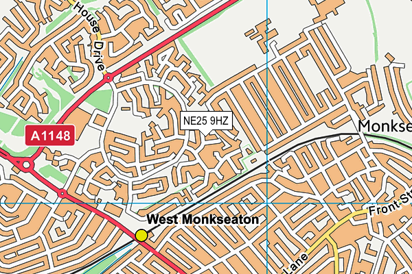 NE25 9HZ map - OS VectorMap District (Ordnance Survey)
