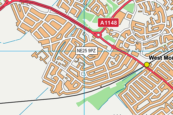 NE25 9PZ map - OS VectorMap District (Ordnance Survey)