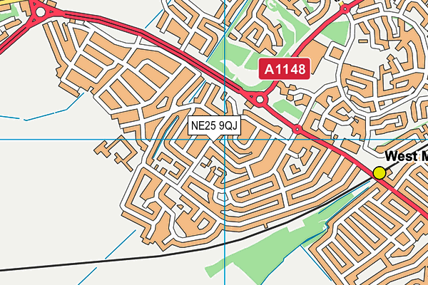 NE25 9QJ map - OS VectorMap District (Ordnance Survey)