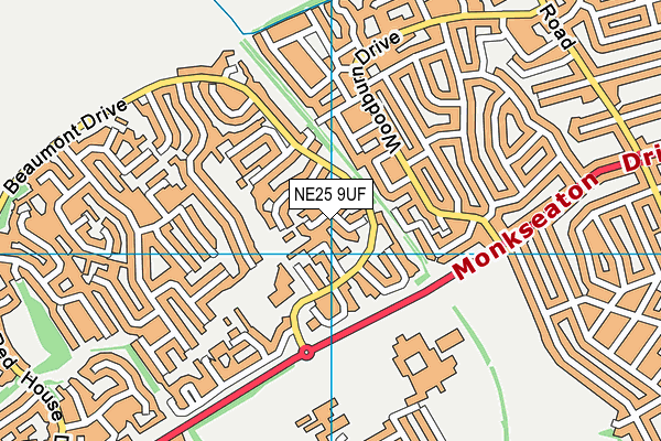 NE25 9UF map - OS VectorMap District (Ordnance Survey) NE25 9UF map - OS VectorMap District (Ordnance Survey)