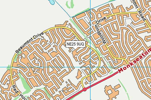 NE25 9UQ map - OS VectorMap District (Ordnance Survey) NE25 9UQ map - OS VectorMap District (Ordnance Survey)