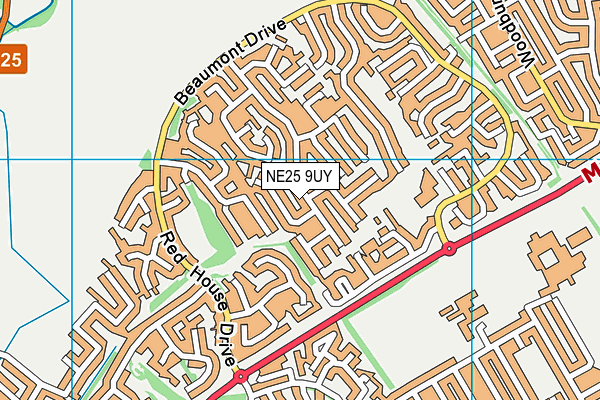 NE25 9UY map - OS VectorMap District (Ordnance Survey) NE25 9UY map - OS VectorMap District (Ordnance Survey)
