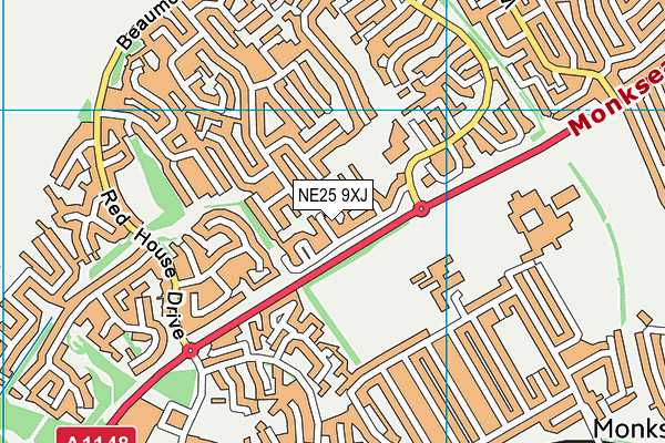 NE25 9XJ map - OS VectorMap District (Ordnance Survey) NE25 9XJ map - OS VectorMap District (Ordnance Survey)