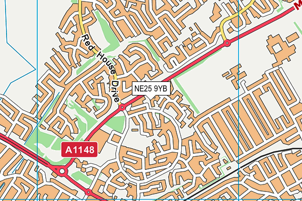 NE25 9YB map - OS VectorMap District (Ordnance Survey) NE25 9YB map - OS VectorMap District (Ordnance Survey)