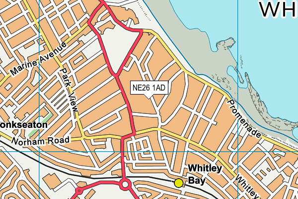 NE26 1AD map - OS VectorMap District (Ordnance Survey) NE26 1AD map - OS VectorMap District (Ordnance Survey)