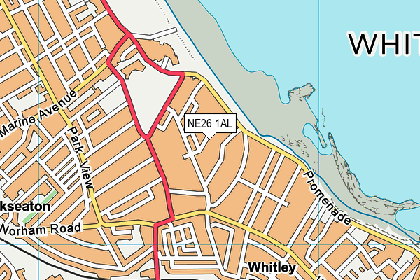 NE26 1AL map - OS VectorMap District (Ordnance Survey) NE26 1AL map - OS VectorMap District (Ordnance Survey)