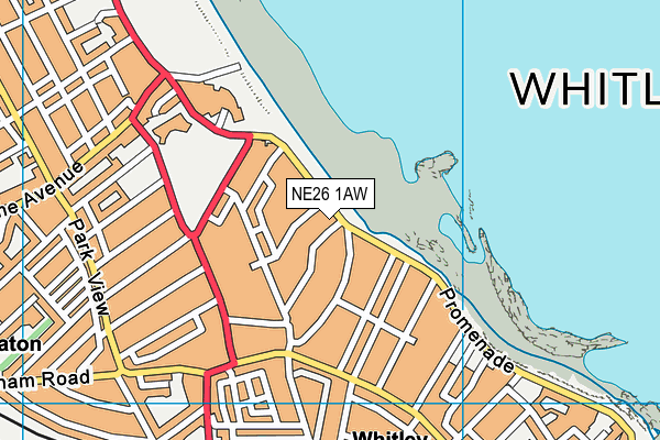 NE26 1AW map - OS VectorMap District (Ordnance Survey) NE26 1AW map - OS VectorMap District (Ordnance Survey)