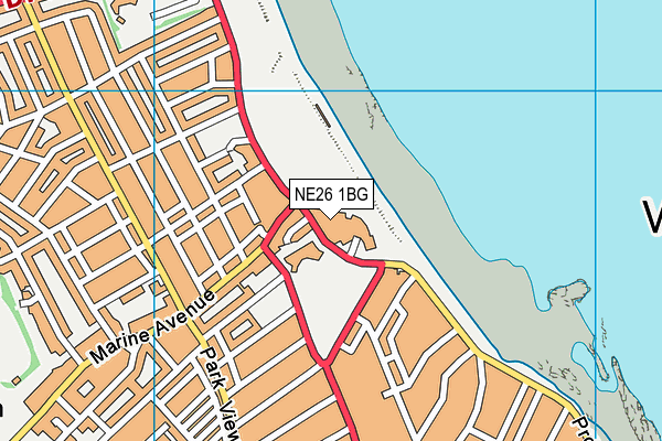 NE26 1BG map - OS VectorMap District (Ordnance Survey) NE26 1BG map - OS VectorMap District (Ordnance Survey)