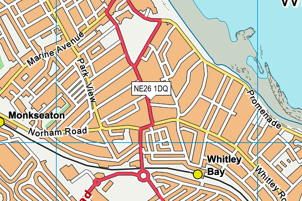 NE26 1DQ map - OS VectorMap District (Ordnance Survey) NE26 1DQ map - OS VectorMap District (Ordnance Survey)