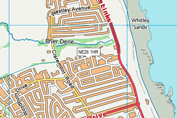 NE26 1HR map - OS VectorMap District (Ordnance Survey) NE26 1HR map - OS VectorMap District (Ordnance Survey)