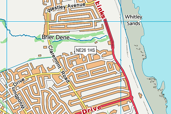 NE26 1HS map - OS VectorMap District (Ordnance Survey) NE26 1HS map - OS VectorMap District (Ordnance Survey)
