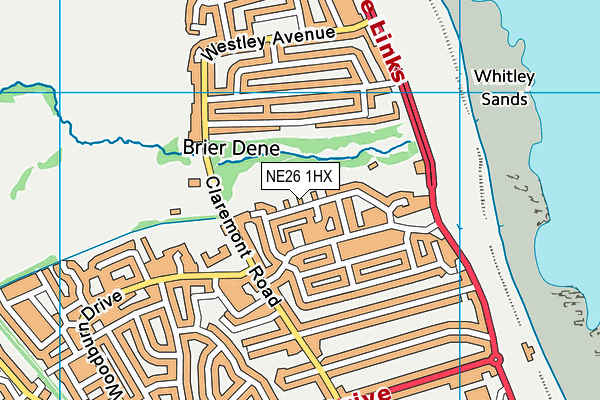 NE26 1HX map - OS VectorMap District (Ordnance Survey) NE26 1HX map - OS VectorMap District (Ordnance Survey)