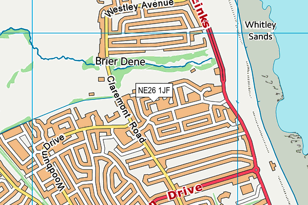 NE26 1JF map - OS VectorMap District (Ordnance Survey) NE26 1JF map - OS VectorMap District (Ordnance Survey)