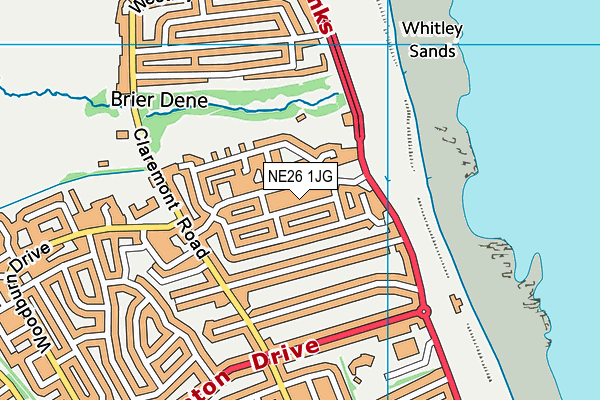 NE26 1JG map - OS VectorMap District (Ordnance Survey) NE26 1JG map - OS VectorMap District (Ordnance Survey)