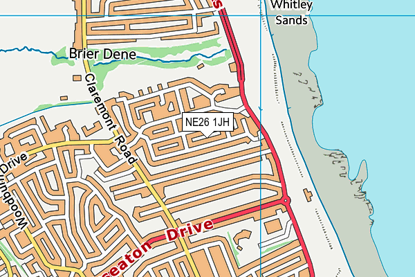 NE26 1JH map - OS VectorMap District (Ordnance Survey) NE26 1JH map - OS VectorMap District (Ordnance Survey)