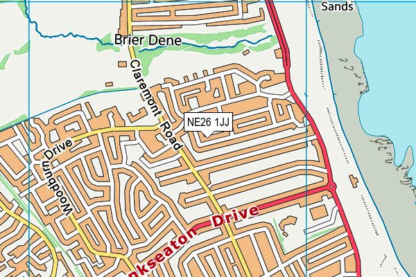 NE26 1JJ map - OS VectorMap District (Ordnance Survey) NE26 1JJ map - OS VectorMap District (Ordnance Survey)