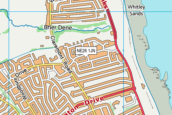 NE26 1JN map - OS VectorMap District (Ordnance Survey) NE26 1JN map - OS VectorMap District (Ordnance Survey)