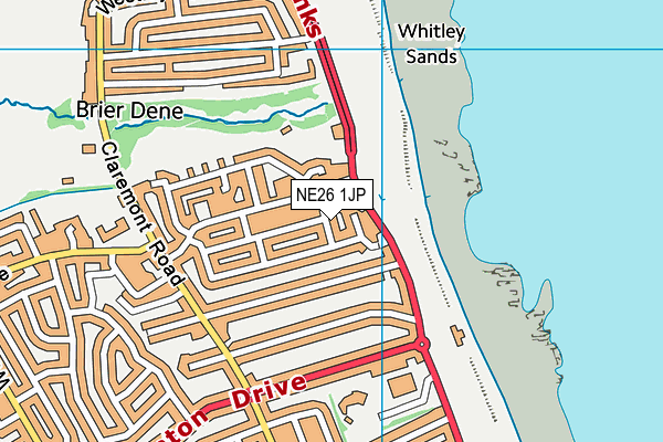 NE26 1JP map - OS VectorMap District (Ordnance Survey) NE26 1JP map - OS VectorMap District (Ordnance Survey)