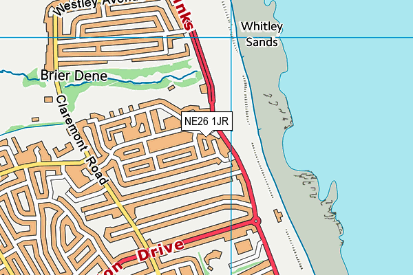 NE26 1JR map - OS VectorMap District (Ordnance Survey) NE26 1JR map - OS VectorMap District (Ordnance Survey)