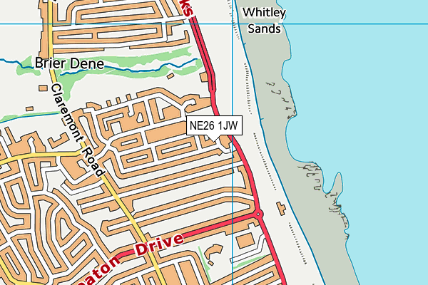 NE26 1JW map - OS VectorMap District (Ordnance Survey) NE26 1JW map - OS VectorMap District (Ordnance Survey)