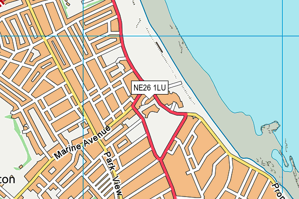 NE26 1LU map - OS VectorMap District (Ordnance Survey) NE26 1LU map - OS VectorMap District (Ordnance Survey)