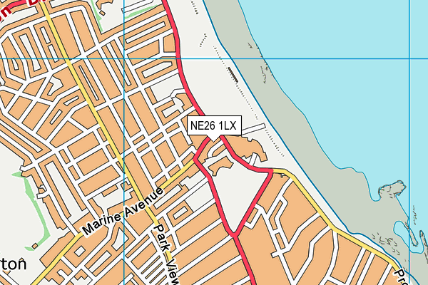 NE26 1LX map - OS VectorMap District (Ordnance Survey) NE26 1LX map - OS VectorMap District (Ordnance Survey)