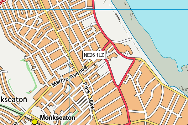 NE26 1LZ map - OS VectorMap District (Ordnance Survey) NE26 1LZ map - OS VectorMap District (Ordnance Survey)