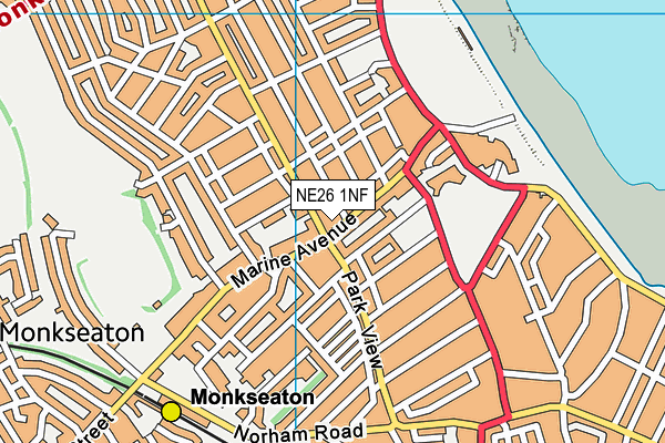 NE26 1NF map - OS VectorMap District (Ordnance Survey) NE26 1NF map - OS VectorMap District (Ordnance Survey)