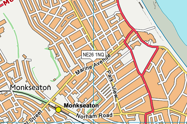 NE26 1NQ map - OS VectorMap District (Ordnance Survey) NE26 1NQ map - OS VectorMap District (Ordnance Survey)