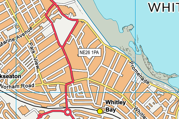 NE26 1PA map - OS VectorMap District (Ordnance Survey) NE26 1PA map - OS VectorMap District (Ordnance Survey)