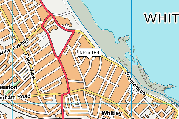 NE26 1PB map - OS VectorMap District (Ordnance Survey) NE26 1PB map - OS VectorMap District (Ordnance Survey)