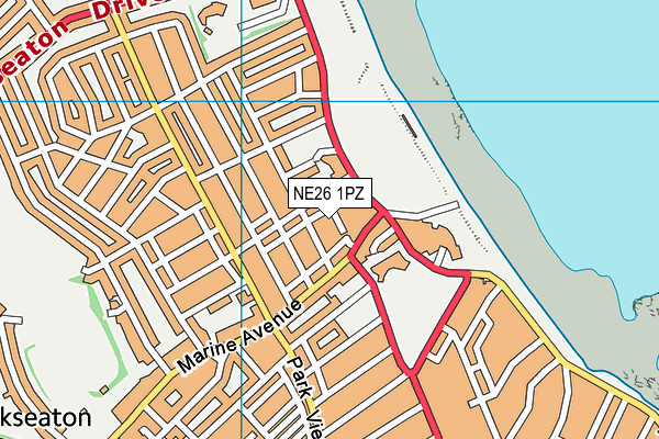 NE26 1PZ map - OS VectorMap District (Ordnance Survey) NE26 1PZ map - OS VectorMap District (Ordnance Survey)