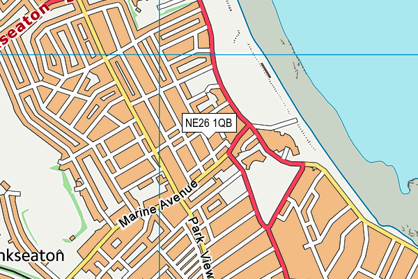NE26 1QB map - OS VectorMap District (Ordnance Survey) NE26 1QB map - OS VectorMap District (Ordnance Survey)