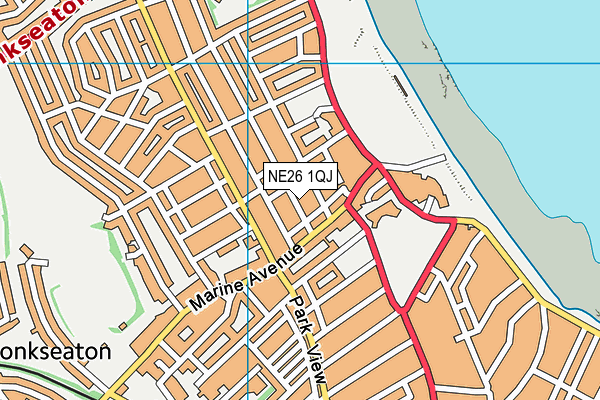 NE26 1QJ map - OS VectorMap District (Ordnance Survey) NE26 1QJ map - OS VectorMap District (Ordnance Survey)
