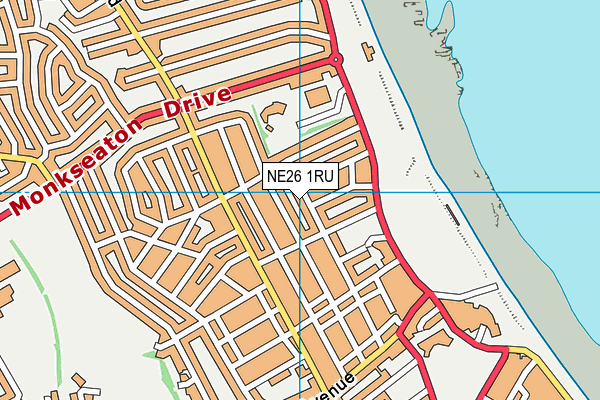 NE26 1RU map - OS VectorMap District (Ordnance Survey) NE26 1RU map - OS VectorMap District (Ordnance Survey)
