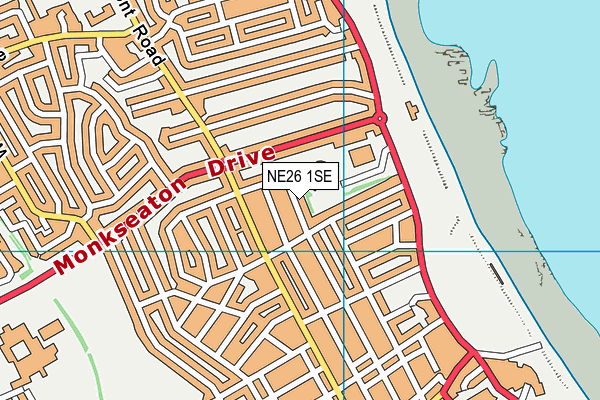 NE26 1SE map - OS VectorMap District (Ordnance Survey) NE26 1SE map - OS VectorMap District (Ordnance Survey)