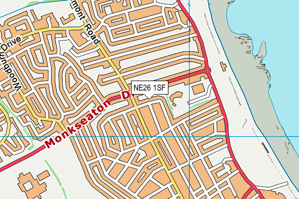 NE26 1SF map - OS VectorMap District (Ordnance Survey) NE26 1SF map - OS VectorMap District (Ordnance Survey)
