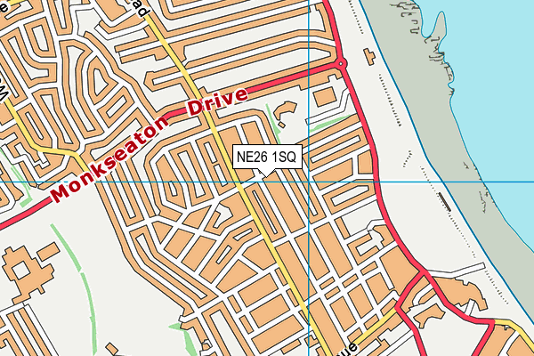 NE26 1SQ map - OS VectorMap District (Ordnance Survey) NE26 1SQ map - OS VectorMap District (Ordnance Survey)