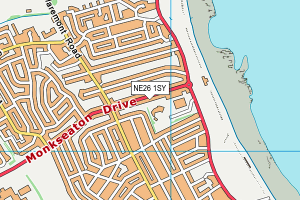 NE26 1SY map - OS VectorMap District (Ordnance Survey) NE26 1SY map - OS VectorMap District (Ordnance Survey)