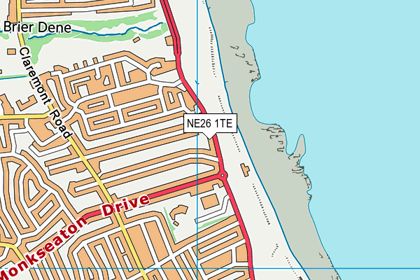 NE26 1TE map - OS VectorMap District (Ordnance Survey) NE26 1TE map - OS VectorMap District (Ordnance Survey)