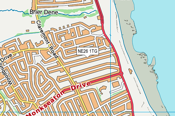 NE26 1TG map - OS VectorMap District (Ordnance Survey) NE26 1TG map - OS VectorMap District (Ordnance Survey)